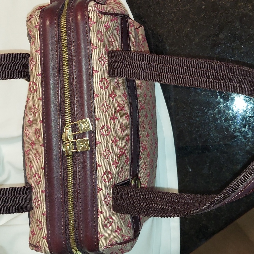 Louis Vuitton Josephine Mini Lin LV Monogram Cerise Satchel Shoulder Bag - Picture 10 of 15